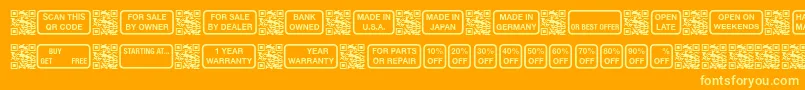 SignsforAdvertising-fontti – keltaiset fontit oranssilla taustalla