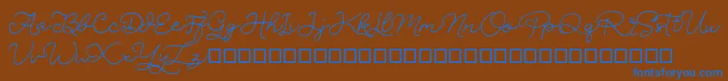 SignSound Font – Blue Fonts on Brown Background