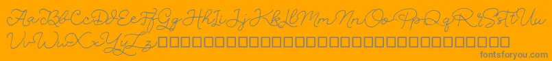 SignSound-Schriftart – Graue Schriften auf orangefarbenem Hintergrund