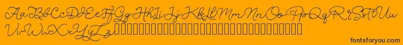 SignSound-Schriftart – Schwarze Schriften auf orangefarbenem Hintergrund