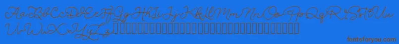 SignSound Font – Brown Fonts on Blue Background