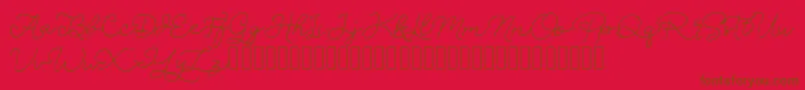 フォントSignSound – 赤い背景に茶色の文字