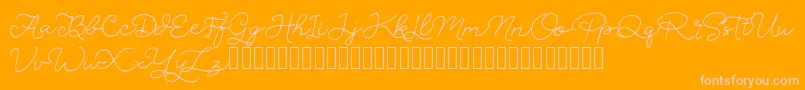 SignSound-Schriftart – Rosa Schriften auf orangefarbenem Hintergrund