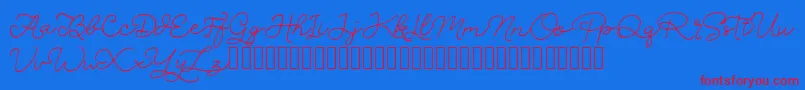 SignSound Font – Red Fonts on Blue Background