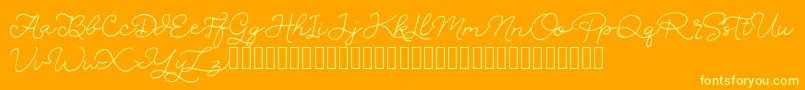 SignSound-Schriftart – Gelbe Schriften auf orangefarbenem Hintergrund