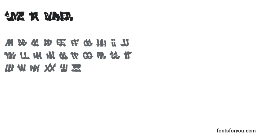 Sikz Tm Burner-fontti – aakkoset, numerot, erikoismerkit