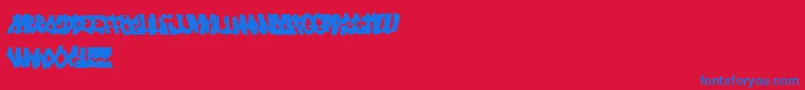 Sikz Tm Burner Font – Blue Fonts on Red Background