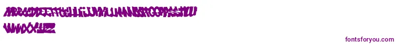 フォントSikz Tm Burner – 白い背景に紫のフォント