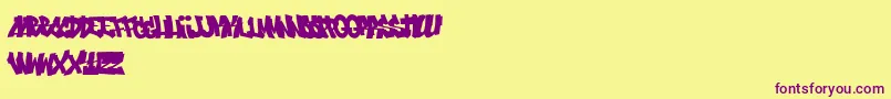 Sikz Tm Burner-fontti – violetit fontit keltaisella taustalla