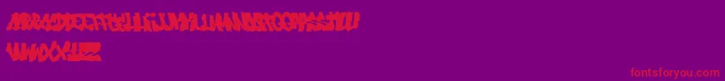 フォントSikz Tm Burner – 紫の背景に赤い文字