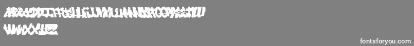 フォントSikz Tm Burner – 灰色の背景に白い文字