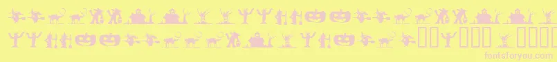 SILBT    Font – Pink Fonts on Yellow Background