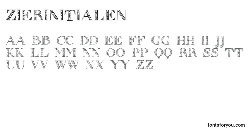 A fonte Zierinitialen1 – alfabeto, números, caracteres especiais