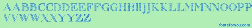 Zierinitialen1 Font – Blue Fonts on Green Background