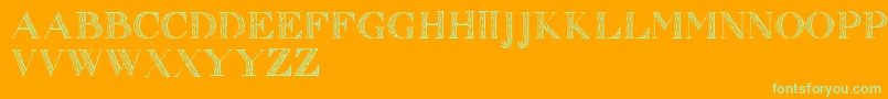 Zierinitialen1 Font – Green Fonts on Orange Background
