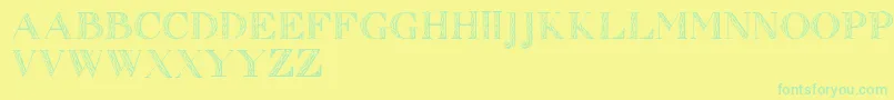 Zierinitialen1 Font – Green Fonts on Yellow Background