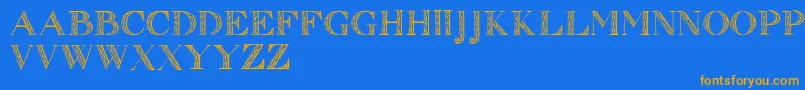 Zierinitialen1 Font – Orange Fonts on Blue Background
