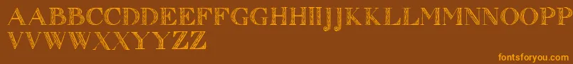 Zierinitialen1 Font – Orange Fonts on Brown Background