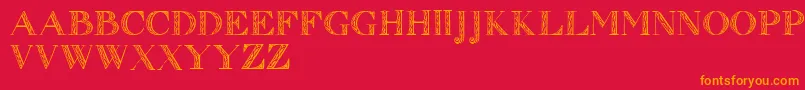 Zierinitialen1 Font – Orange Fonts on Red Background