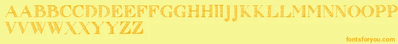 Zierinitialen1 Font – Orange Fonts on Yellow Background