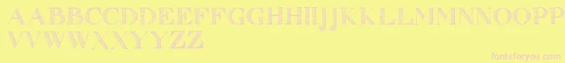 Zierinitialen1 Font – Pink Fonts on Yellow Background