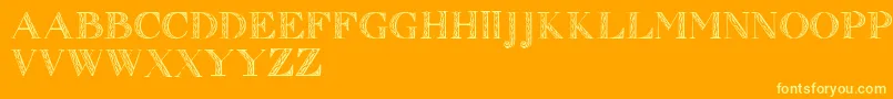 Zierinitialen1 Font – Yellow Fonts on Orange Background