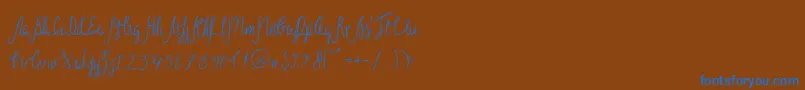 Sild Regular-Schriftart – Blaue Schriften auf braunem Hintergrund