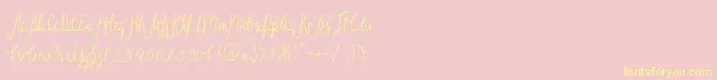 Sild Regular-Schriftart – Gelbe Schriften auf rosa Hintergrund