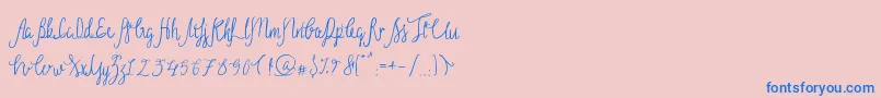 Sild Regular-Schriftart – Blaue Schriften auf rosa Hintergrund