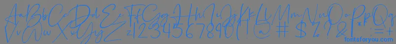 フォントSilence Rocken – 灰色の背景に青い文字