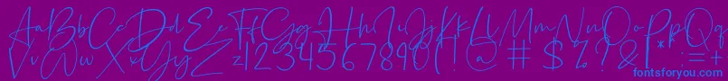 Silence Rocken Font – Blue Fonts on Purple Background