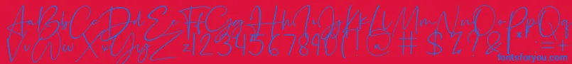 Silence Rocken Font – Blue Fonts on Red Background