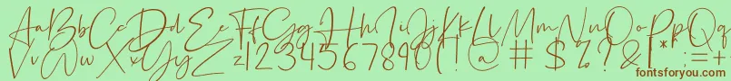 Silence Rocken Font – Brown Fonts on Green Background