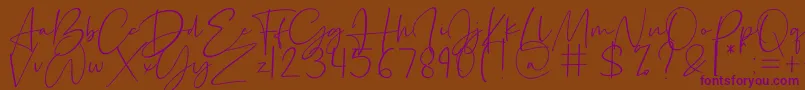 Silence Rocken Font – Purple Fonts on Brown Background