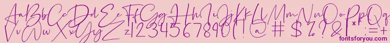 Silence Rocken-Schriftart – Violette Schriften auf rosa Hintergrund
