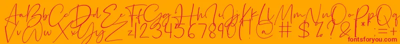 Silence Rocken Font – Red Fonts on Orange Background
