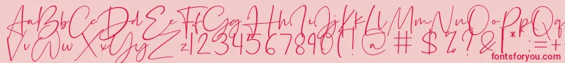 Silence Rocken Font – Red Fonts on Pink Background