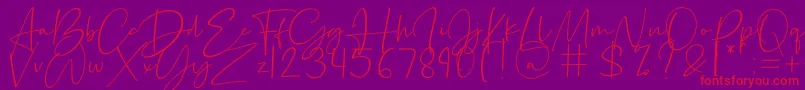 Silence Rocken-Schriftart – Rote Schriften auf violettem Hintergrund