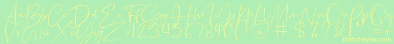 Silence Rocken-Schriftart – Gelbe Schriften auf grünem Hintergrund