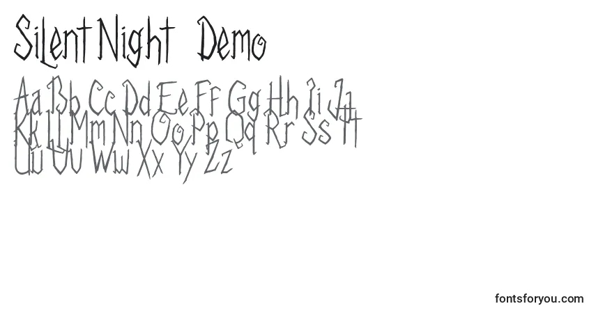 Fuente Silent Night   Demo - alfabeto, números, caracteres especiales