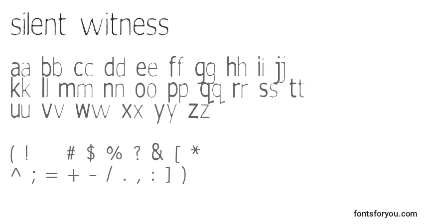 A fonte Silent witness – alfabeto, números, caracteres especiais