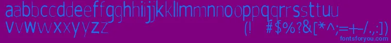 フォントsilent witness – 紫色の背景に青い文字