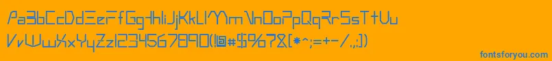 Andromeda Font – Blue Fonts on Orange Background