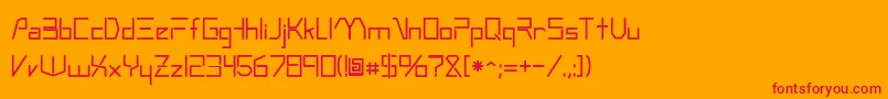 フォントAndromeda – オレンジの背景に赤い文字