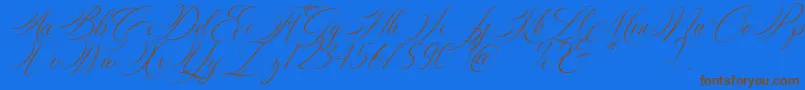 Silenter Font – Brown Fonts on Blue Background