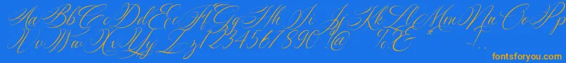 Silenter Font – Orange Fonts on Blue Background