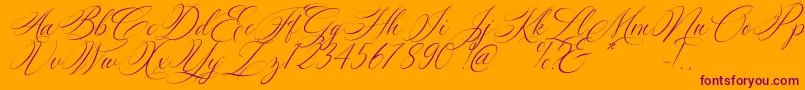 Silenter-Schriftart – Violette Schriften auf orangefarbenem Hintergrund