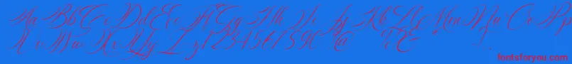 Silenter-Schriftart – Rote Schriften auf blauem Hintergrund