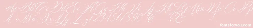 Silenter-Schriftart – Weiße Schriften auf rosa Hintergrund