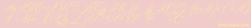 Silenter Font – Yellow Fonts on Pink Background